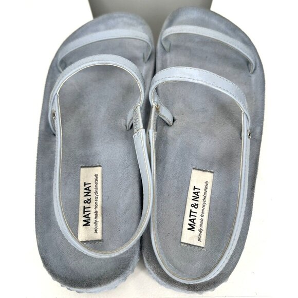 Matt & Nat Womens Maher Sandals Vegan Suede Leather Shoes Strappy Blue Size 6 - Picture 8 of 11